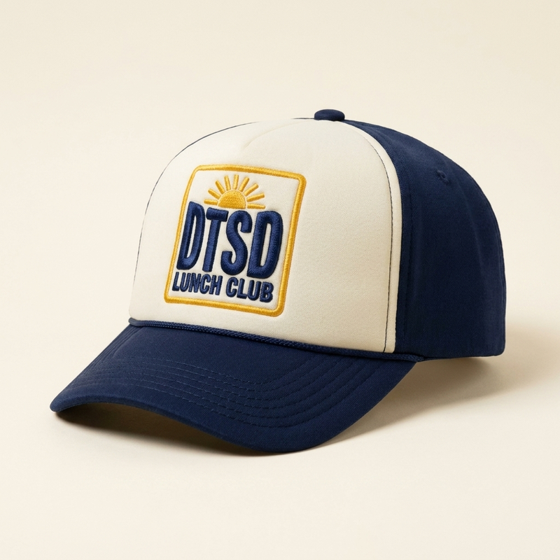 Navy trucker hat mockup